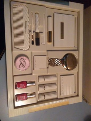 1970s Vintage Estee Lauder Makeup Tray Eyeshadow Comb Brushes Blush. 2