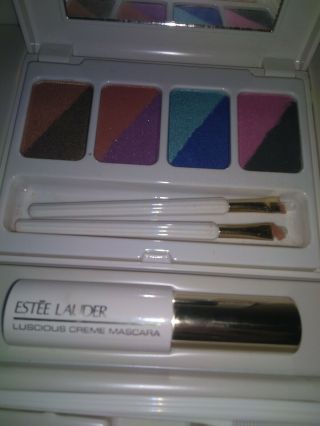 1970s Vintage Estee Lauder Makeup Tray Eyeshadow Comb Brushes Blush. 6