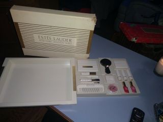 1970s Vintage Estee Lauder Makeup Tray Eyeshadow Comb Brushes Blush. 7