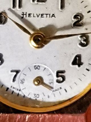 Vintage Ladies HELVETIA.  375 9ct Gold Wristwatch & Strap Mechanical Swiss 3