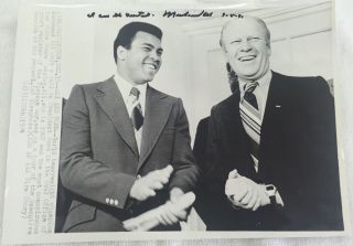 Muhammad Ali Vintage Signed N Inscribed Wire Photo W President Gerald Ford Jsa