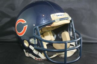 Vtg 1981 - 2 Riddell Wd1 Game Worn Football Helmet Chicago Bears