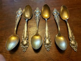 Set Of 6 Antique Or Vintage Mechanics Sterling Silver Demitasse Spoons - Mono 