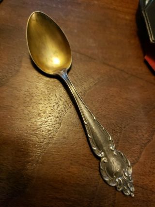 Set of 6 Antique or Vintage MECHANICS Sterling Silver Demitasse Spoons - Mono ' d F 2