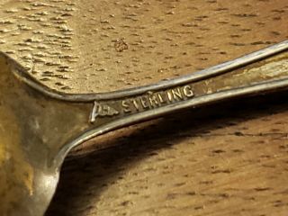 Set of 6 Antique or Vintage MECHANICS Sterling Silver Demitasse Spoons - Mono ' d F 5