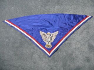 Boy Scout Vintage Official Satin Eagle Scout Neckerchief W/handpainted Eagle 4