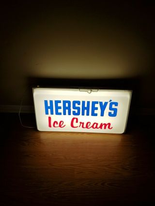 Vintage 60s Hershey Ice Cream One Side Lighted Sign 15 X 29
