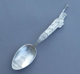 Shepard Statue Of Liberty Sterling Silver 5 1/4 " Souvenir Spoon - 20 Grams