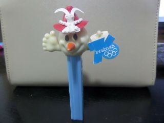PEZ VINTAGE RARE HARD TO FIND OLYMPIC SNOWMAN LONG CARROT NOSE 4