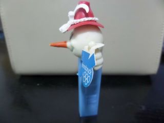 PEZ VINTAGE RARE HARD TO FIND OLYMPIC SNOWMAN LONG CARROT NOSE 8