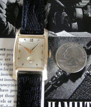 Mens 1956 Hamilton BAXTER Sculpted Case 10K GF 747 USA Vintage Watch A, 8