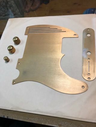 Esquire " Vintage " Style Anodized Gold Aluminum Pick Guard,  Knobs & Control Plate