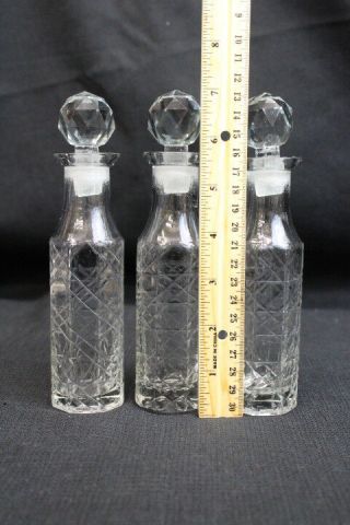 Antique Vintage Silverplate Clear Pattern Glass 6 Bottle Cruet Set Unmarked 6