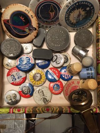 VINTAGE JUNK DRAWER Zippo,  Sterling,  jewelry,  pins,  presidential 4