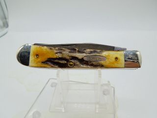 Vintage Rare 1989 Case Xx Usa Folding Knife Stag Damascus 5254 D Trapper