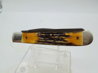 Vintage Rare 1989 Case XX USA Folding Knife Stag Damascus 5254 D Trapper 3