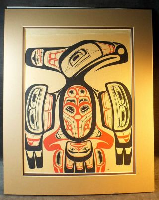 Rare Robert Davidson Haida Eagle Native American Print Thunderbird Al10