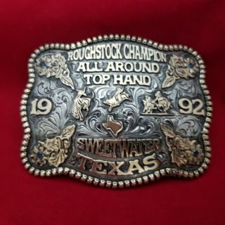 1992 Rodeo Trophy Buckle Vintage Sweetwater Texas All Around Champion 480
