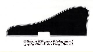 Es - 300 Pickguard & Mounts 5 - Ply Black For 1950 - 52 Gibson Vintage Guitar Project