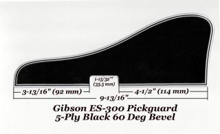 ES - 300 Pickguard & Mounts 5 - Ply Black for 1950 - 52 Gibson Vintage Guitar Project 2