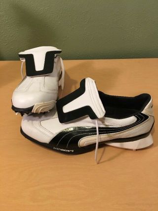 Vintage Nos Puma J Lindeberg Rare Golf Shoes Size 8.  5 White Black