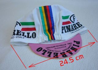 Vintage Pinarello cycling cap VGC campione italiano rainbow bands 80s 8