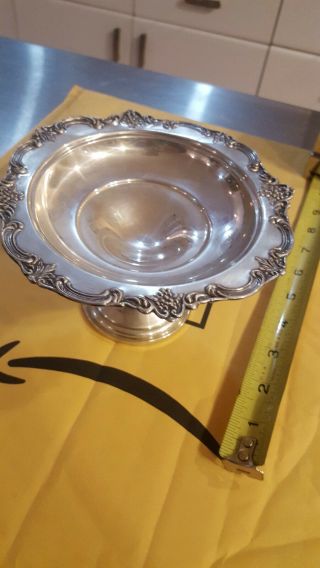 Vintage Fisher Sterling Silver Compote English Rose Pattern 2438 Pedestal Bowl