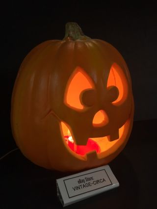 VTG 1995 TRENDMASTERS Pumpkin Halloween Light Up Foam Blow Mold Jack - O - Lantern 8