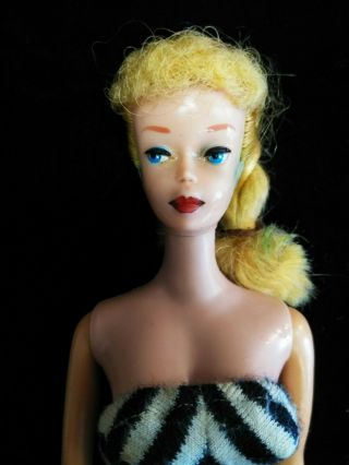 Vintage 5 Blonde Ponytail Barbie Doll Hair All 2