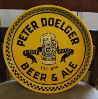 Vintage Peter Doelger Beer - Brewing Co Metal Tin Litho 12 " Tray Harrison Nj
