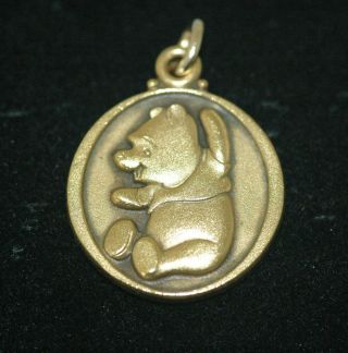 Vintage Rare Walt Disney Productions 14k Gold Winnie The Pooh Charm Pendant 4gr