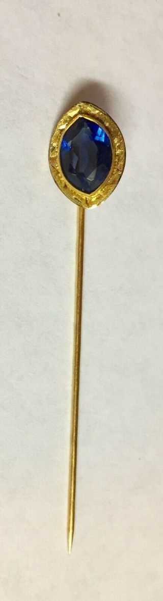 Vintage 10k Gold Stickpin With Sapphire