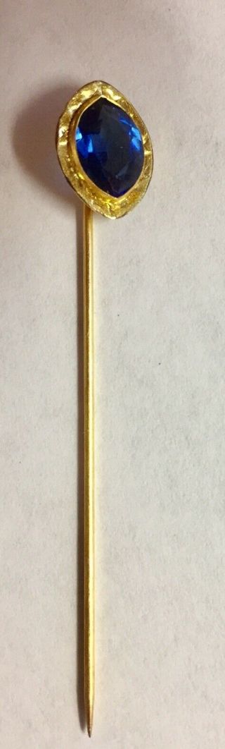 Vintage 10K Gold Stickpin with Sapphire 3