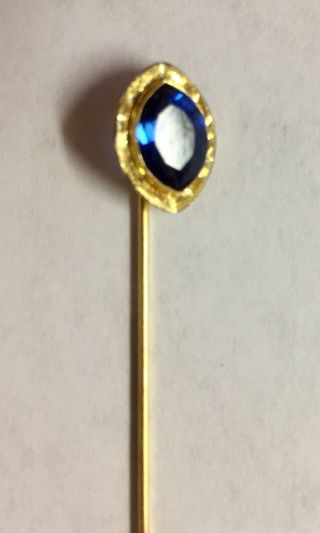 Vintage 10K Gold Stickpin with Sapphire 4