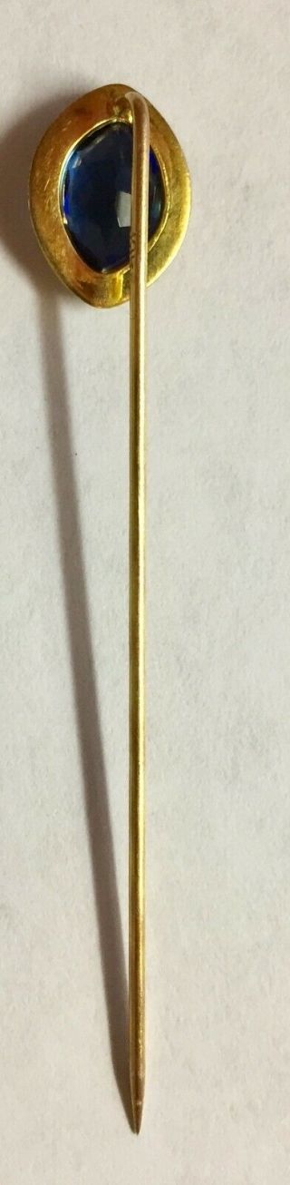 Vintage 10K Gold Stickpin with Sapphire 5