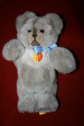 Vtg Steiffe Minky Zotty Teddy Bear Fully Jointed Squeaker W/tags Mit Stimme