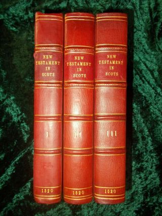 Rare 1520 Wycliffe Nisbet Scots Bible Translation 1901 Fine Leather 3 Vol Set