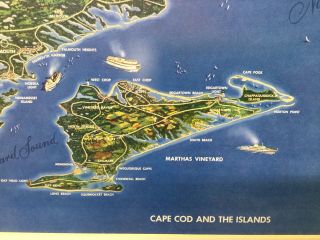 Vtg Cape Cod and the Islands Massachusetts Map John Ross MacDonald Print Frame 4
