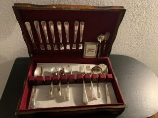 Holmes & Edwards Inlaid Youth Pattern Silver Plate 54 Pc Set 1940’s
