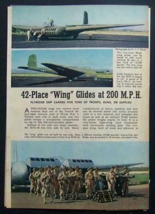 Xcg - 16 Army Air Force Bowlus Glider 1945 Pictorial General Airborne Transport
