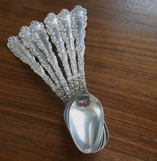 Antique Sterling Silver Teaspoons - Set Of 6 - 1890s - 93.  7 Gr - Mono -