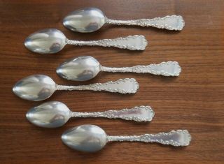 Antique Sterling Silver Teaspoons - Set of 6 - 1890s - 93.  7 gr - Mono - 4