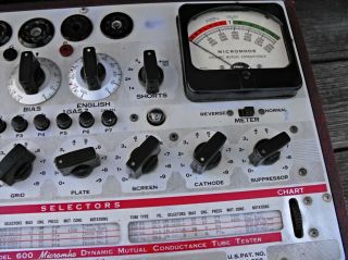 vintage Hickok 600 Dynamic Mutual Conductance tube tester 4