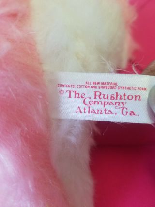 Very RARE Sad Pouting Crying Face Vintage Rushton Rubber Face Pink Bear Plush 8