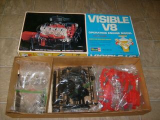 Vintage Visible V8 Engine Model 1977 Revell Unassembled 1:4 Scale
