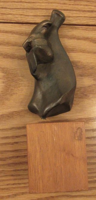 Vintage Signed Abstract Brutalist Bronze Sculpture 2/13