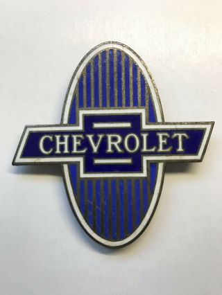 Vintage 1920’s? Chevrolet Enamel Badge Antique Automobilia Porcelain Sign
