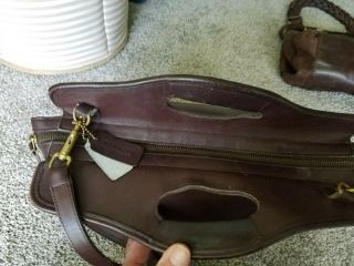 Vintage COACH 9995 X - large Brown Leather Tote Shopper Cross - body Bag USA 5