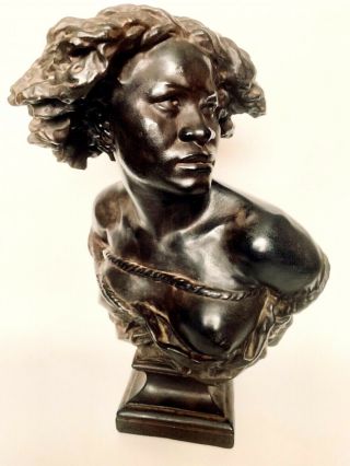 Stunning Rare Signed Austin Prod 1970 Semi Nude Woman Bronzed Sculpture