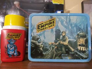 Vintage 1980 Star Wars Empire Strikes Back Metal Lunch Box With Thermos